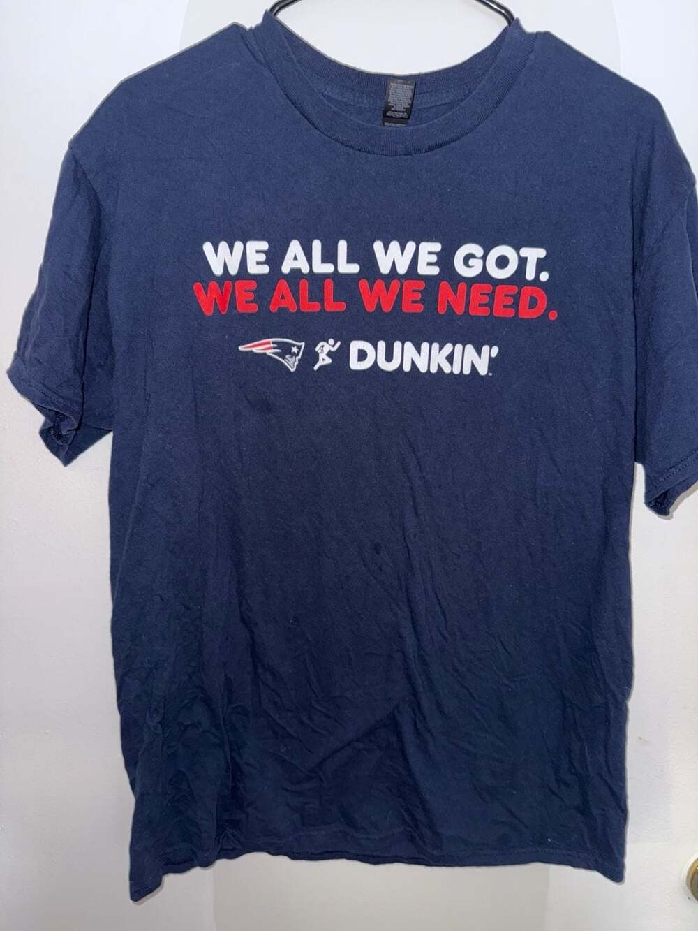 New England Patriots Dunkin' T-Shirt Size L